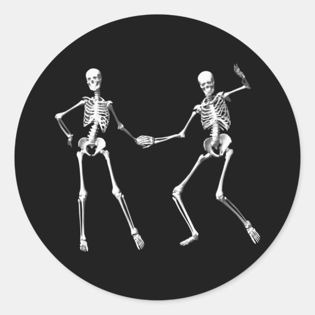 Dancing Retro Skeletons Sticker (Front)