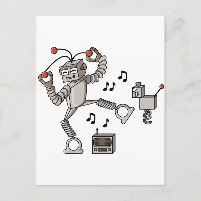 Dancing robot postcard (Front)