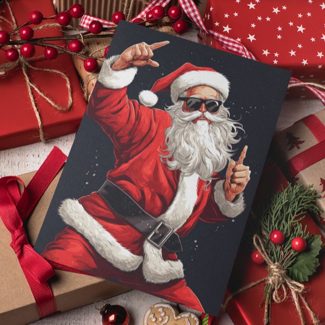 Dancing Rocker Santa Holiday Card (Creator Uploaded)