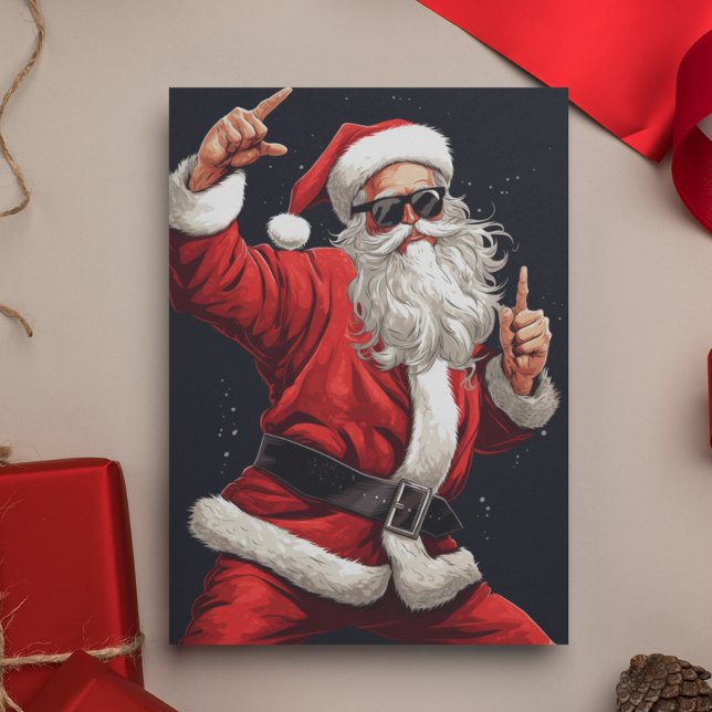 Dancing Rocker Santa Holiday Card (Creator Uploaded)