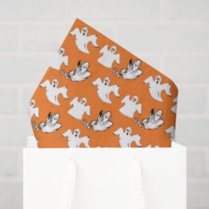 Dancing Rows Of Flying Ghosts Halloween Tissue Paper