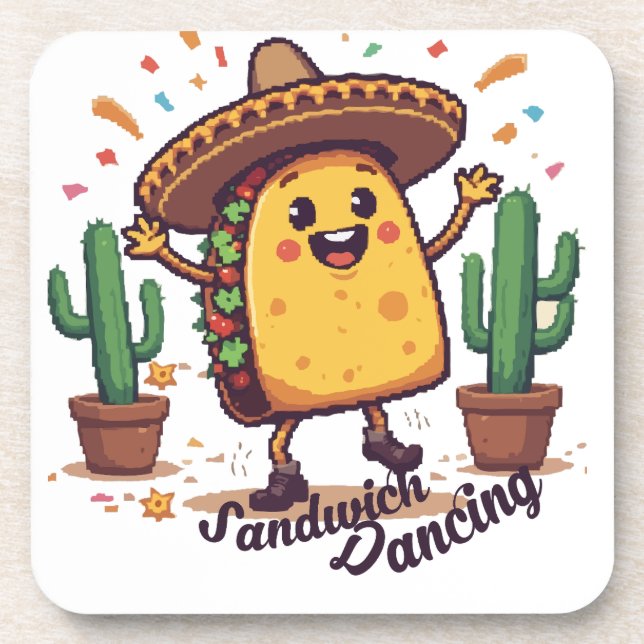 Dancing Sandwich Fiesta Coaster (Front)