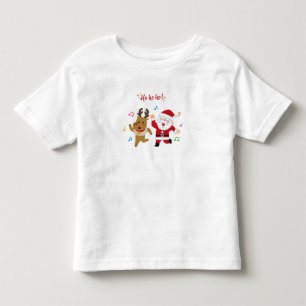 Dancing Santa and Reindeer Christmas Party Toddler T-Shirt