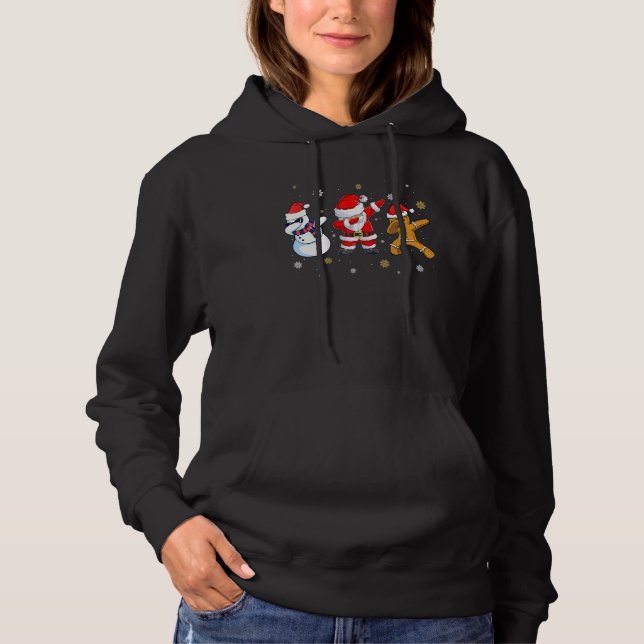 Dancing Santa Claus  Dabbing Santa Claus Christmas Hoodie (Front)