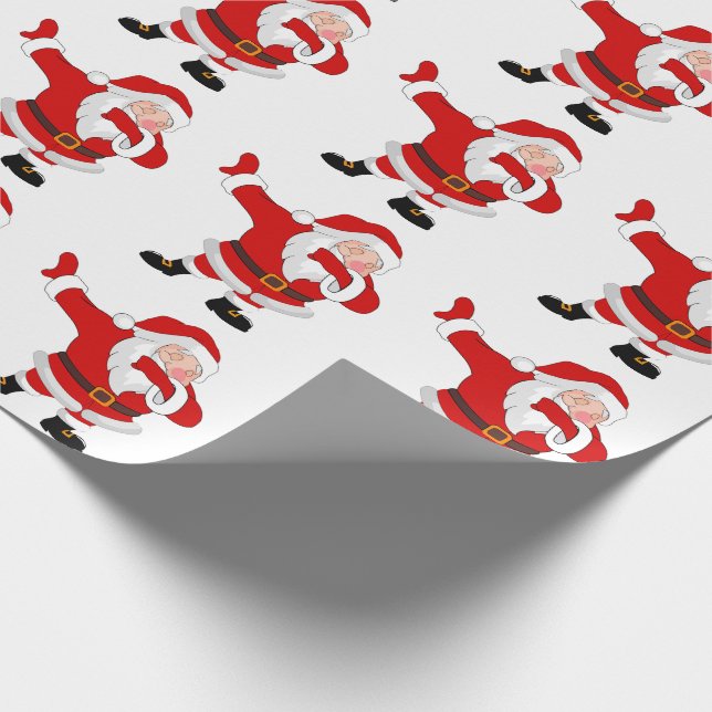 Dancing Santa Wrapping Paper (Corner)