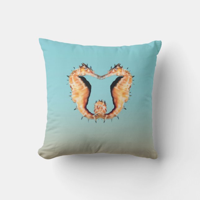 Dancing Seahorses Throw Pillow (Front)