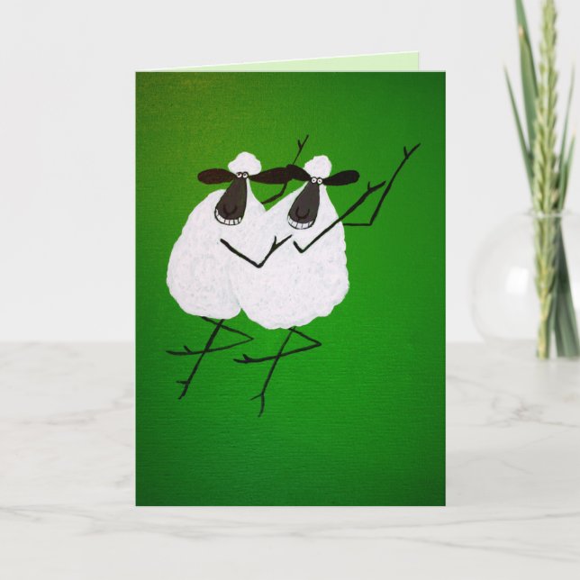 Dancing Sheep Greeting Card (Front)