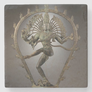 Dancing Shiva statue photo Stone Coaster