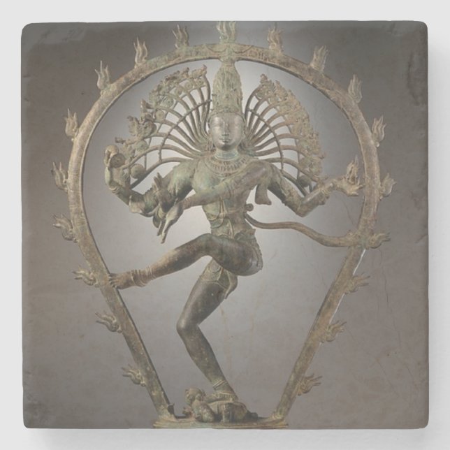 Dancing Shiva statue photo Stone Coaster (Front)