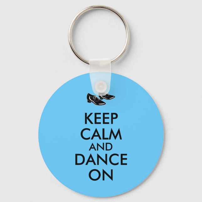 Dancing Shoes Customisable Keep Calm and Dance On Key Ring (Front)
