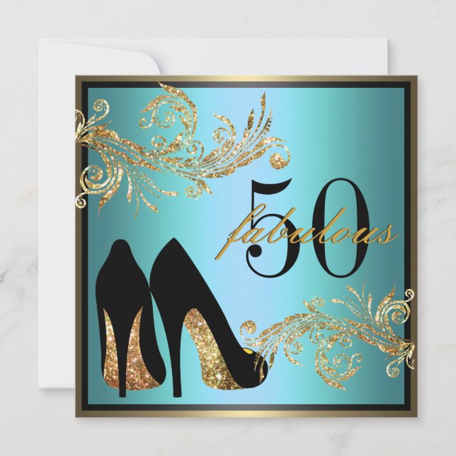 Dancing Shoes - Fabulous 50th Birthday Invitation (Front)