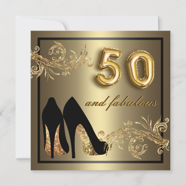 Dancing Shoes - Fabulous 50th Birthday Invitation (Front)