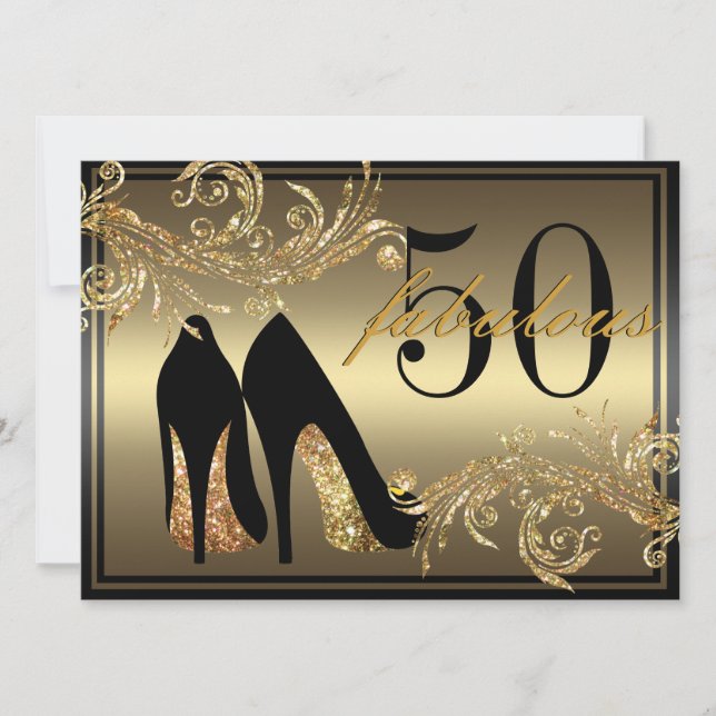 Dancing Shoes - Fabulous 50th Birthday Invitation (Front)