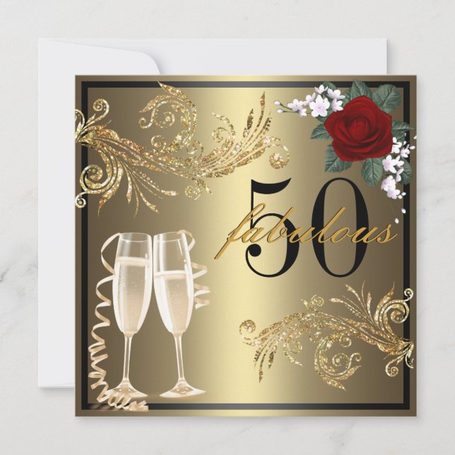Dancing Shoes - Fabulous 50th Birthday Invitation (Front)