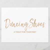 "Dancing Shoes" Wedding Sign | Stylish Gold Rose