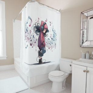 Dancing shower curtain