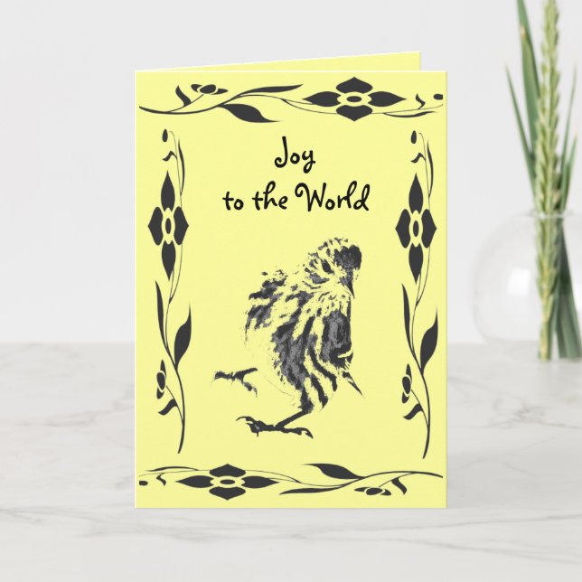 Dancing Siskin Christmas Holiday Card (Front)