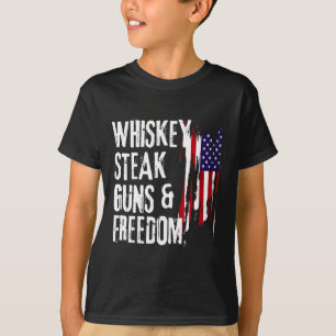Dancing Skeleton 4th Of July American Flag Skellie T-Shirt