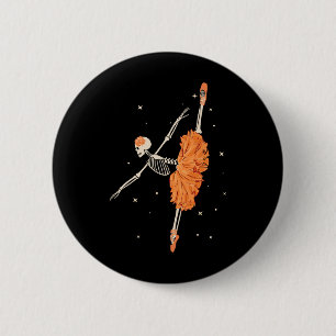 Dancing Skeleton Ballerina Ballet Dance Halloween  6 Cm Round Badge