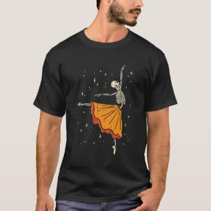 Dancing Skeleton Ballerina Ballet Dance Halloween T-Shirt
