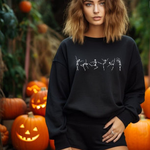 Dancing Skeleton Ballerina Dancer Halloween Sweatshirt