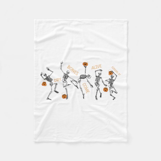 Dancing Skeleton Bible Verse Dry Bones Come Alive  Fleece Blanket (Front)