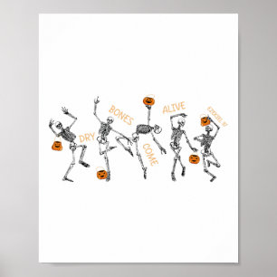Dancing Skeleton Bible Verse Dry Bones Come Alive Poster