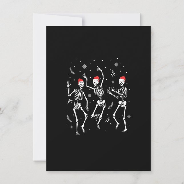 Dancing Skeleton Christmas 2021 Spooky Funny Chris Invitation (Front)