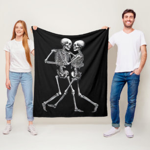 Dancing Skeleton Couple Fleece Blanket