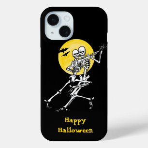 Dancing Skeleton Couple Under a Full Moon  iPhone 15 Case