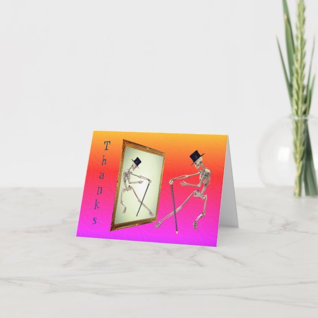 Dancing Skeleton Cute  Thank You Card (Front)