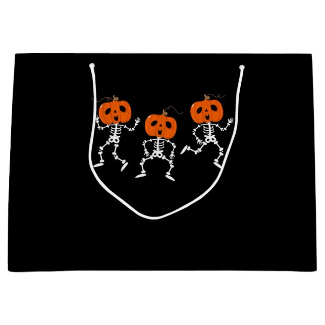 Dancing Skeleton Dabbing Skeletons Halloween Gift Large Gift Bag (Front)