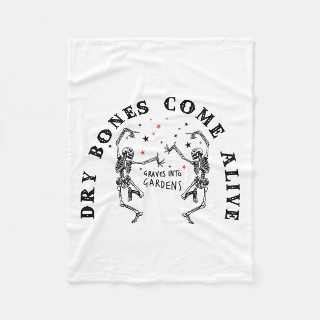 Dancing Skeleton Dry Bones Come Alive Bible Verse  Fleece Blanket (Front)