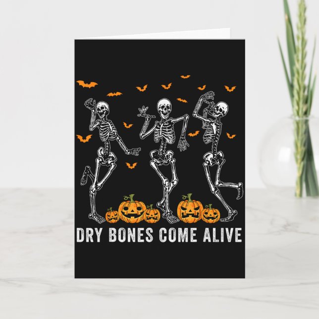 Dancing Skeleton Dry Bones Come Alive Christian Ha Card (Front)