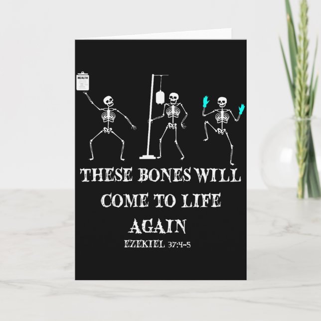 Dancing Skeleton Dry Bones Come Alive Christian Ha Card (Front)