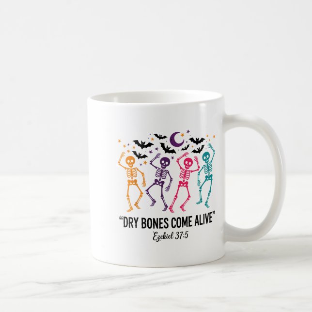 Dancing Skeleton Dry Bones Come Alive Christian Ha Coffee Mug (Right)
