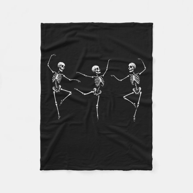 Dancing Skeleton Dry Bones Come Alive Christian Ha Fleece Blanket (Front)