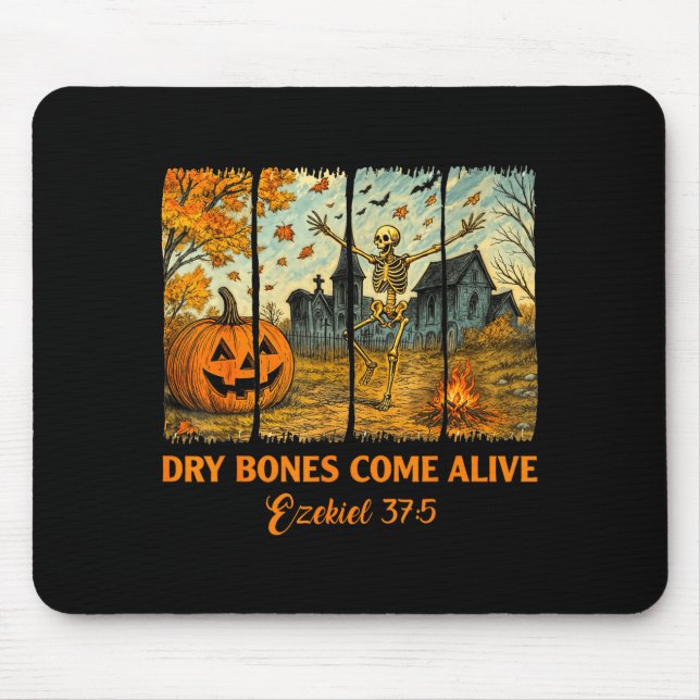 Dancing Skeleton Dry Bones Come Alive Christian Ha Mouse Pad (Front)