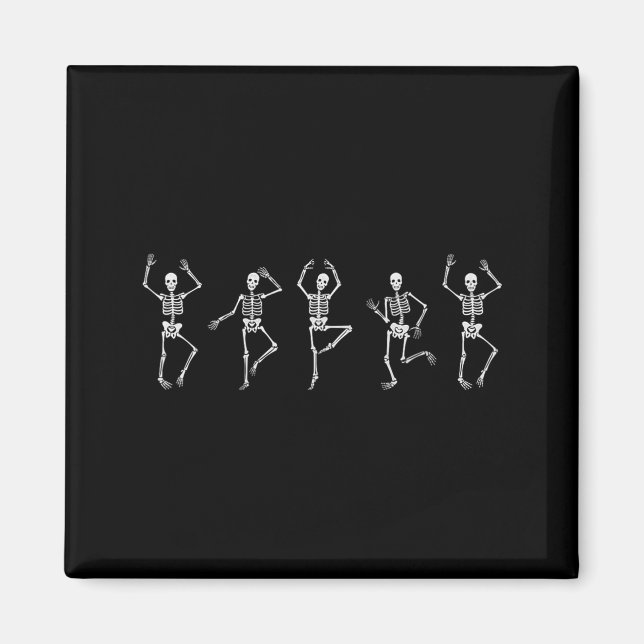 Dancing Skeleton Funny Halloween Costume Skull Magnet (Front)