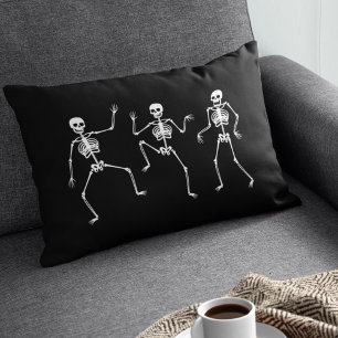 Dancing Skeleton Funny Spooky Halloween Season Lumbar Cushion