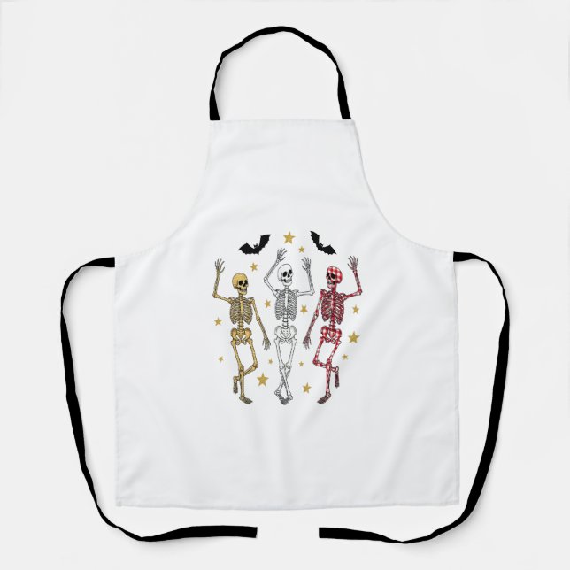 Dancing Skeleton Halloween Apron (Front)