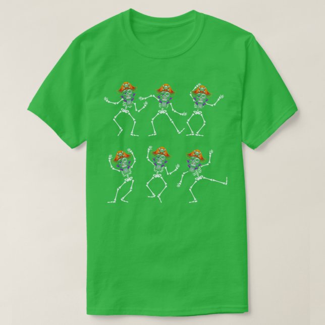 Dancing Skeleton Halloween  Dancing Skeletons T-Shirt (Design Front)