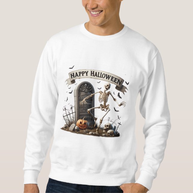 Dancing Skeleton Halloween Design Sweatshirt (Front)