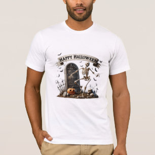 Dancing Skeleton Halloween Design T-Shirt
