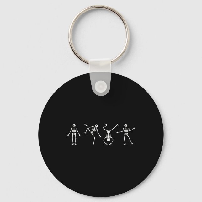 Dancing Skeleton Halloween Key Ring (Front)
