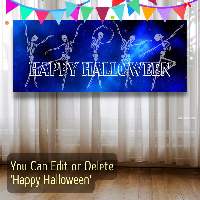 Dancing skeleton Halloween Party Dance Party chic Banner (Creator Uploaded)