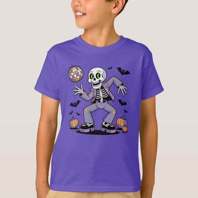 Dancing Skeleton Halloween Party Sweatshirt T-Shirt (Front)