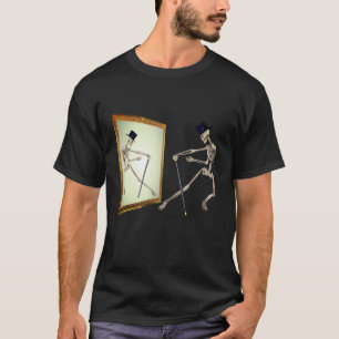 Dancing Skeleton In Mirror Funny  T-Shirt