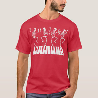 Dancing Skeleton in Piano Tshirt T-Shirt