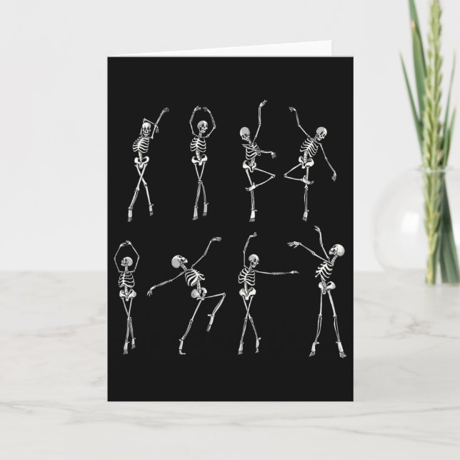 Dancing Skeleton Llerinas Halloween Costume Llet G Card (Front)
